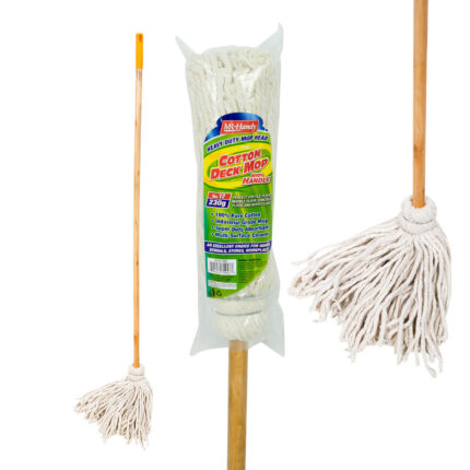 Cotton Deck Mop with Wooden Handle